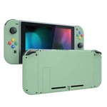 eXtremeRate Soft Touch Grip Back Plate for Nintendo Switch Console, NS Joy con Handheld Controller Housing with Colourful Buttons, DIY Replacement Shell for Nintendo Switch - Matcha Green