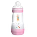 MAM - Easy Start A124 – Biberon anti-coliques breveté avec tétine 3 en silicone SkinSoftTM ultra doux, pour bébés à partir de 4 mois, 320 ml, rose, 1 unité, auto-stérilisable en 3 min