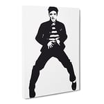 Elvis Presley The Jailhouse Rock No.2 Modern Canvas Wall Art Print Ready to Hang, Framed Picture for Living Room Bedroom Home Office Décor, 20x14 Inch (50x35 cm)