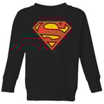 Official Superman Crackle Logo Kids' Sweatshirt - Black - 3-4 Years