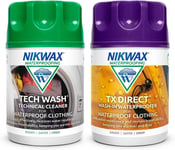 Nikwax TECH WASH & TX.DIRECT Twin Pack, Clean and Proof, 100 ml, White 
