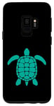 Coque pour Galaxy S9 Joli motif floral tortue de mer bleu marine corail et coquillage