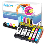 Lot de 6 cartouches 2*N (22ml), 1* NPH (13ml), 1*CMY(13ml) compatibles pour Epson Expression Premium XP-635+ Fluo offert -Jumao-