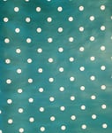 Capri Print Square 135 x 135 cm Blue Polka Dot WIPE CLEAN TABLECLOTH PVC VINYL OILCLOTH Outdoor Garden Kids Crafting Table Protector | Can be cut to size / Parasol Hole