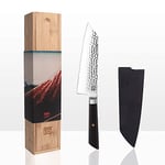 KOTAI | Bunka Santoku Knife | 17 cm Blade | Multi-Purpose Knife | Hand Sharpened and Forged | Ultra-Sharp 440C Japanese Stainless Steel | Ebonywood Handle | Full Hidden Tang