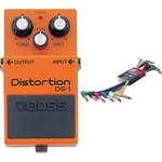 BOSS DS-1 Distortion Pedal, Classic TOnes For All Types of Music & Stagg SPC015L E Patch Cable