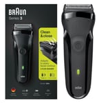 Braun 300s Series 3 Mens Rechargeable Electric Shaver Razor Waterproof - BLACK