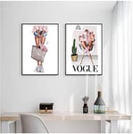 Surfilter Print on Canvas Vogue Girl Canvas Painting Vintage Fashion Art Posters and Prints Nordic Decor Wall Art Picture for Bedroom 15.7”x 23.6”(40x60cm) No Frame