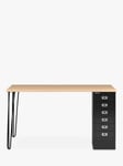 Bisley MultiDesk Oak Veneer Home Office Desk with 6 Drawers, 140cm