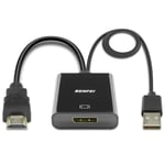 HDMI to DisplayPort Adapter, BENFEI HDMI Source Device Laptop/PC/Game host to DisplayPort Monitor/TV Adapter 4K 60Hz Compatible with Laptop, XBox 360 One, PS4 PS3 and more