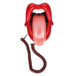 ASHATA Corded Telephone,WX-3203# Multi-Functional Red Large Tongue Shape Telephone Desk Phone Home Decoration,Home Decoration Landline Desk Phone With Clear Sound