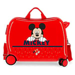 Disney Happy Mickey Red Kids Rolling Suitcase 50 x 38 x 20 cm Rigid ABS Combination Lock 3.1 kg 4 Wheels Hand Luggage