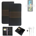 Phone Case + earphones for Samsung Galaxy F12 Wallet Cover Bookstyle protective