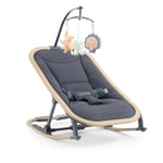 OPENED BOX Babystyle Oyster home Rocker in Fossil with mobile toys from birth
