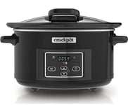 Crockpot 4.7L Hinged Lid Digital Slow Cooker Perfect Cooking Duration - Black