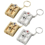 4st Mini Holy Bible Nyckelring Religiös Miniatyr Kristen Nyckelring För Nattvard Dop Religiösa Evenemang Favors