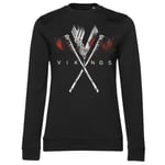 Hybris Vikings Axes Girly Sweatshirt (Black,XL)