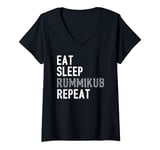 Womens Rummikub Eat Sleep Rummikub Repeat Tile Game Fun Gift V-Neck T-Shirt
