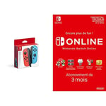 Nintendo Switch Paire de manettes Joy-Con : droite bleu néon/gauche rouge néon + Switch Online 3 Mois [Download Code]