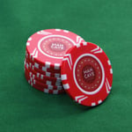 25 x Full Size Poker Chips Man Cave Branded Roulette Casino Texas Hold Em Red