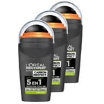 Men Expert Roll-On Deo 3-pk Carbon Protect Intense Ice Deodorant For Men - 