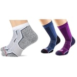 1000 Mile Unisex Sock-twin Wh/Gry 2261w-lm (6-8) MILE RUN ANKLET SOCK TWIN PK WH GRY 2261W LM 6 8 LADY, White, M UK & Unisex Navy/Purple -Lm (6-8) MILE TREK TWIN PACK NAVY PURPLE 2270N LM 6 8 LADIES