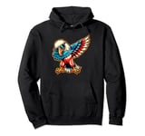 4th Of July Dabbing Bald Eagle Patriotic American Flag Pullover Hoodie