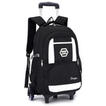 WU Fashion Boys Rolling Backpack Kids Backpack with Wheels Travel Backpack,B