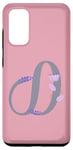 Galaxy S20 Pink Elegant Lavender and Leaf Motif Letter D Case