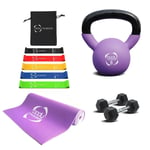Home Strength Training 5kg Dumbbell 8kg Kettlebell Yoga Mat Resistance Bands Set