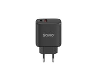 Savio La-06/B Usb Quick Charge Power Delivery 3.0 30W Internal Charger, Utomhus, Usb, Svart