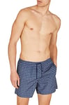 Emporio Armani Men's Micropattern Boxer Short Swim Trunks, Navy Micro Pattern, 52