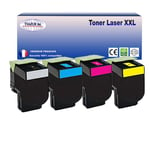 Lot de 4 Toners compatibles avec Lexmark CX310dn, CX310n (Noir+Couleur)