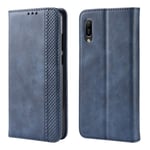 LLLi Mobile Accessories for HUAWEI Magnetic Buckle Retro Crazy Horse Texture Horizontal Flip Leather Case for Huawei Y6 Pro (2019), with Holder & Card Slots & Photo Frame(Black) (Color : Blue)