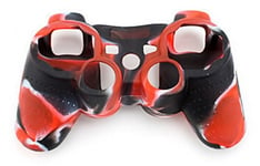 Silikongrep for kontroller, Playstation 3, Camouflage Red