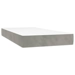 vidaXL Pocketresårmadrass ljusgrå 90x200x20 cm sammet Grå