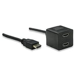 Techly Vidéo Splitter Cable HDMI M to 2 x HDMI F ICOC HDMI-F-002 - HDMI cables (HDMI, 2 x HDMI, Male, Female, Gold, Black)