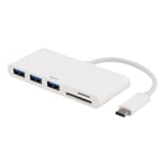 DELTACO Deltaco Usb 3.1 Gen 1 Hubb, Usb-c, 3usb A, Sd/microsd-läsare, V