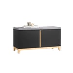 Rootz Skobänk med vadderad sits - Entrébänk - Förvaringsorganisator - Justerbara hyllor - Hållbara bambuben - 90 cm x 47 cm x 34 cm