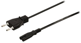 Câble d alimentation à prise en 8 Bîpolaire mâle - IEC-320-C7 3.00 m noir