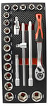 Fischer Darex 810900 Module de rangement comprenant clé à cliquet 1/2", douilles 1/2'' et accessoires 1/2", Noir