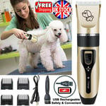 Uk Pet Shave Clipper Hair Low Noise Cordless Electric Dog Cats Grooming Trimming
