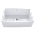 Caple CPWDS762 76cm Farmhouse Single Bowl Ceramic Sink - WHITE