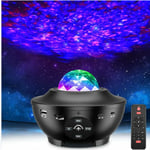 Projecteur LED ciel étoilé Star Galaxy Projector Light 21 modes d'éclairage rotatifs à 360° Ondes océaniques Bluetooth Haut-parleur Boîte Minuteur