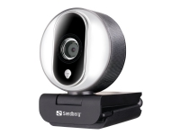 Sandberg Streamer USB Webcam Pro - Livestreamingkamera - färg - 2 MP - 1920 x 1080 - 720p, 1080p - ljud - kabelanslutning - USB 2.0 - H.264
