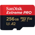 Sandisk MicroSDXC Extreme Pro 256 GB 200MB/s minnekort