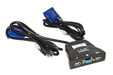 LINK LKKVM2 Switch 2 ports pour partager 2 PC avec un moniteur VGA, clavier souris USB avec câble audio inclus