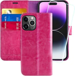 Wallet Case for Apple Iphone 14 Pro Max 5G,6.7-Inch,[Glass Screen Protector Incl