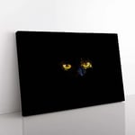 Big Box Art Eyes of a Cat in Abstract Canvas Wall Art Print Ready to Hang Picture, 76 x 50 cm (30 x 20 Inch), Black