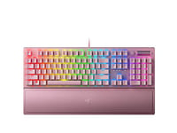 Razer BlackWidow V3 (Green Switch) - Mechanical Gaming Keyboard (Clicky Mechanical Switches, Doubleshot ABS Keycaps, Multi-Function Digital Roller and Media Key, Wrist Rest) US Layout | Quartz Pink